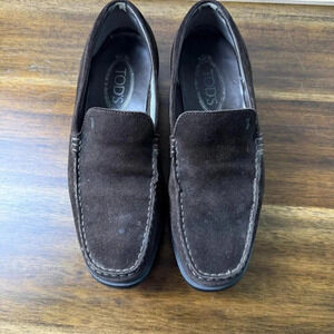 Tod's City Gommino Brown Suede Driving Shoe M5/W7
